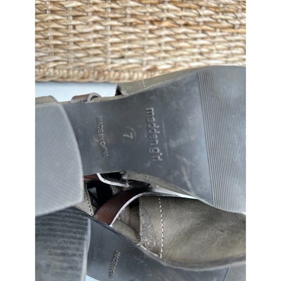 Madden Girl Women's‎ Open Side Strap Buckle Ankle Boots Gray/Brown Heel Size 7 - Picture 10 of 11